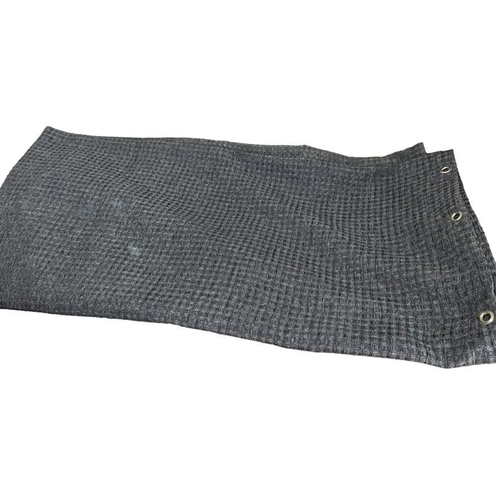 MARLED CHARCOAL GRAY WOVEN, FABRIC SHOWER CURTAIN, WAFFLED/BASKET WEAVE! SZ- STD